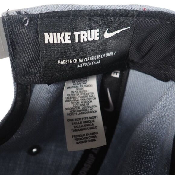 Nike True "Fly" Wool / Faux Leather Snapback Hat Grey / Red OS - Picture 7 of 8